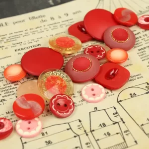 ペア10組 20個 赤いボタンのセット