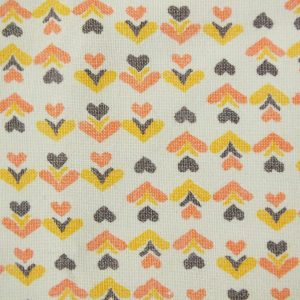 55*65 レトロ かわいい ハート 小花 オレンジ