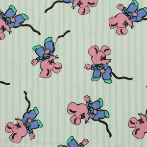 55*60 レトロ ネズミ アニマル ピンク ストライプ