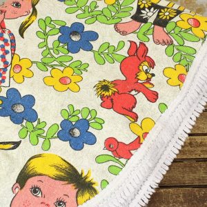 ベッドカバー こども アニマル レトロ カラフル
