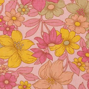 50*60 レトロ  シック 花 ローズ ピンク オレンジ