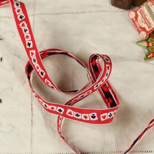 2,1cm幅 レトロ  トランプ 赤