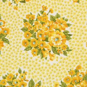 80*65 クラシック シック 花 やまぶき色 イエロー グリーン