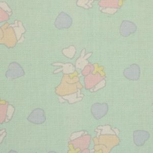 55*75 かわいい うさぎ ハート エメラルドグリーン