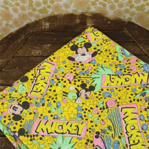 ディズニー ミッキー ミニー ビンテージシーツ フランス ヴィンテージ雑貨