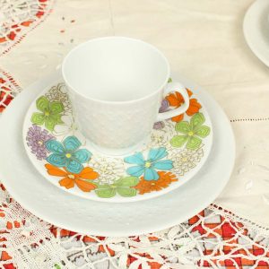 3点セット デザート皿 カップ＆ソーサー 花柄