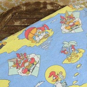 難あり ウッディー・ウッドペッカー Woody Woodpecker ビンテージシーツ フランス ヴィンテージ雑貨