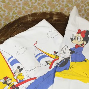 ディズニー ミッキー ミニー ビンテージシーツ フランス ヴィンテージ雑貨