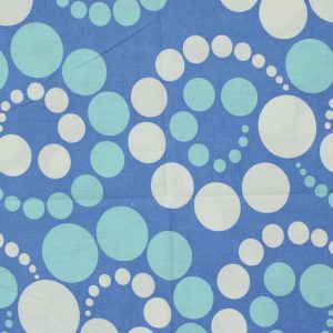 65*50 レトロ ポップ ドット 丸 パターン ブルー