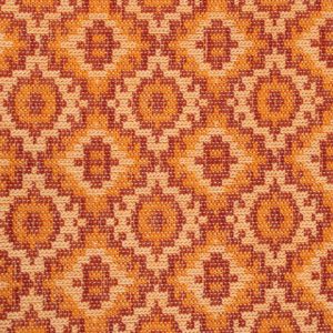 70*75 シック 幾何学模様 オレンジ 織り込み ゴブラン織り
