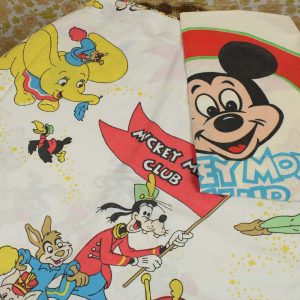 ディズニー ミッキーと仲間たち ダンボ ピーターパン ビンテージシーツ フランス ヴィンテージ雑貨