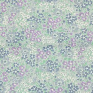 55*70 シック 小花 ペールブルー くすみ パープル