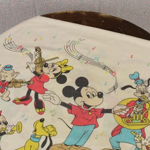 ディズニー ミッキーと仲間たち ピロー コレクター ビンテージシーツ フランス ヴィンテージ ブロカント 雑貨