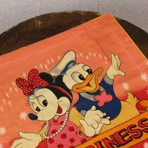 ディズニー ミニー ドナルド クッションカバー コレクター ビンテージシーツ フランス ヴィンテージ ブロカント 雑貨