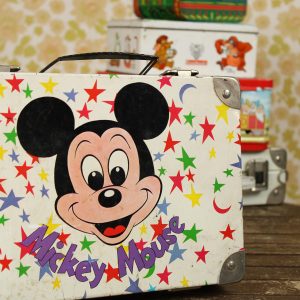 ディズニー ミッキー 小さめトランク ブリキ缶 ティン缶 フランス ヴィンテージ雑貨 ブロカント