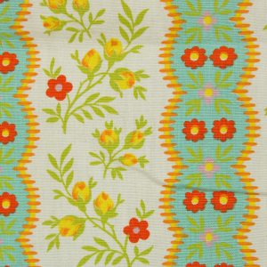 60*55 レトロ かわいい 小花 ターコイズ イエロー Charmille  ROMANEX DE BOUSSAC