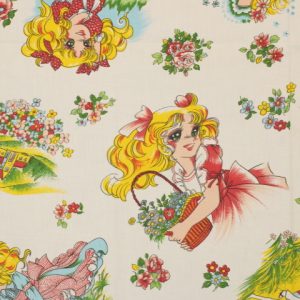 80*70 キャンディ・キャンディ 白 花 デッドストック生地