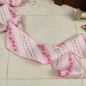 7cm幅 クラシック 花 ピンク フリル