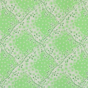 85*60 かわいい  植物 格子 ドット ライトグリーン