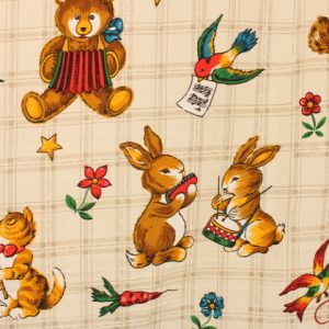 55*70 かわいい 動物 童話 BELDECOR ベージュ