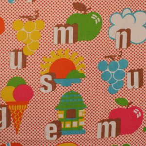 55*75 レトロ かわいい アルファベット ドット カラフル こども