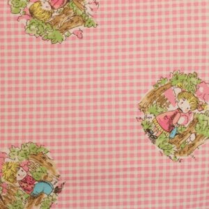 55*70 かわいい レトロ 少年少女 ギンガムチェック ピンク