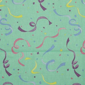 55*65 レトロ ポップ グリーン リボン コンフェッティ