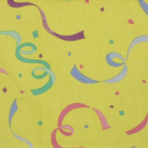 55*80 レトロ ポップ リボン コンフェッティ イエロー カラフル