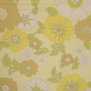 65*55 レトロ シック 花 イエロー グリーン