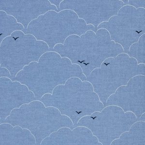 50*50 かもめ 雲 パターン シンプル 水色 ライトブルー