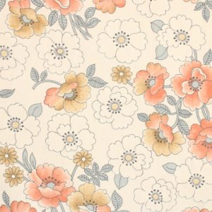 55*65 レトロ シック 花 アイボリー くすみ ピンク