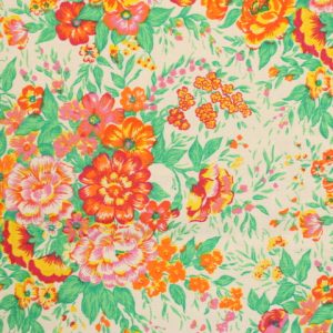 70*60 クラシック 華やか 花 植物 オレンジ グリーン