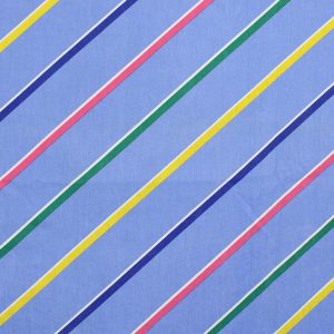 70*60 レトロ カラフル ストライプ 青