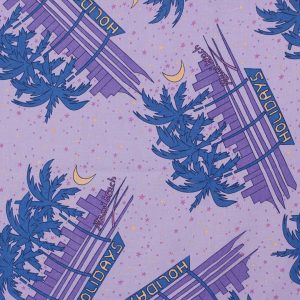 65*55 レトロ ポップ ビーチ ホリディ ロゴ パープル 夏