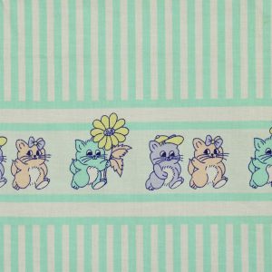 45*65 ファンシー アニマル ネコ ストライプ パステル レトロ