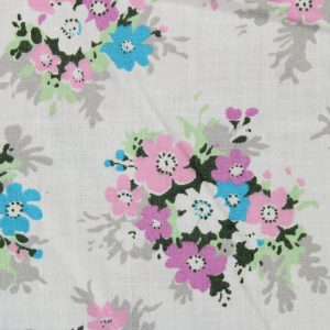 55*65 レトロ 小花 モーブピンク シアンブルー くすみ