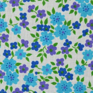 70*55 かわいい 小花 パープル ライトブルー