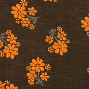 55*65 シンプル レトロ 小花 オレンジ ブラウン