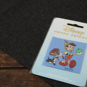 1枚 刺繍ワッペン ディズニー ピノキオ フィガロ ブルー