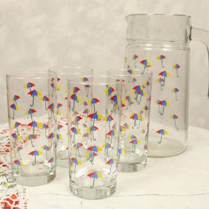グラス＆ピッチャーセット レトロ パラソル