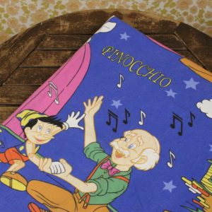 ピノキオ ビンテージシーツ フランス 青