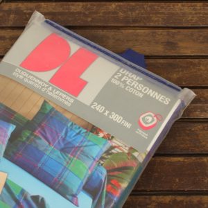 2人用フラットシーツ マドラスチェック ブルー グリーン