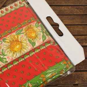 1人用フラットシーツ プロヴァンス ひまわり オリーブ 赤