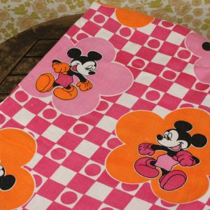 解体生地  ディズニー ミッキー お花 チェック ピンク