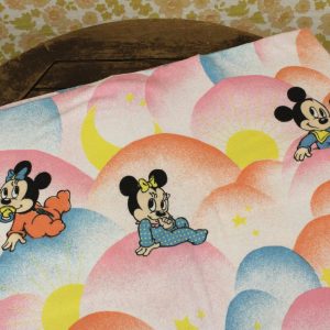 ネル生地 ベビー ディズニー ミッキー ミニー パステル雲 星