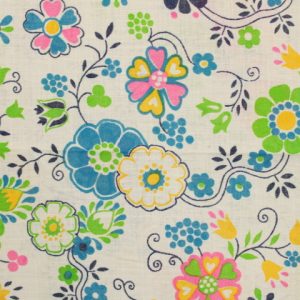 40*60 かわいい ポップ 花 ちょうちょ パターン ネオン ピンク グリーン