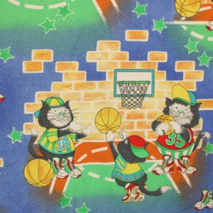 130*60 レトロポップ ネコ バスケットボール 星 カラフル