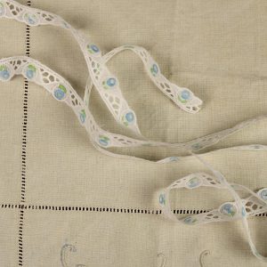 1,8cm幅 小花 青 カットワーク