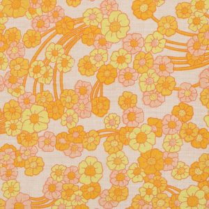 50*65 かわいい レトロ 小花 ピンク オレンジ パステル