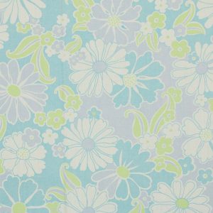 50*65 爽やか レトロ 花 パープル ブルー